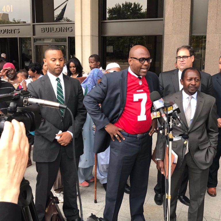 Morgan State Alum And Lawyer J. Wyndal Gordon Shows Solidarity For Colin Kaepernick Wearing His Jersey To Hearing