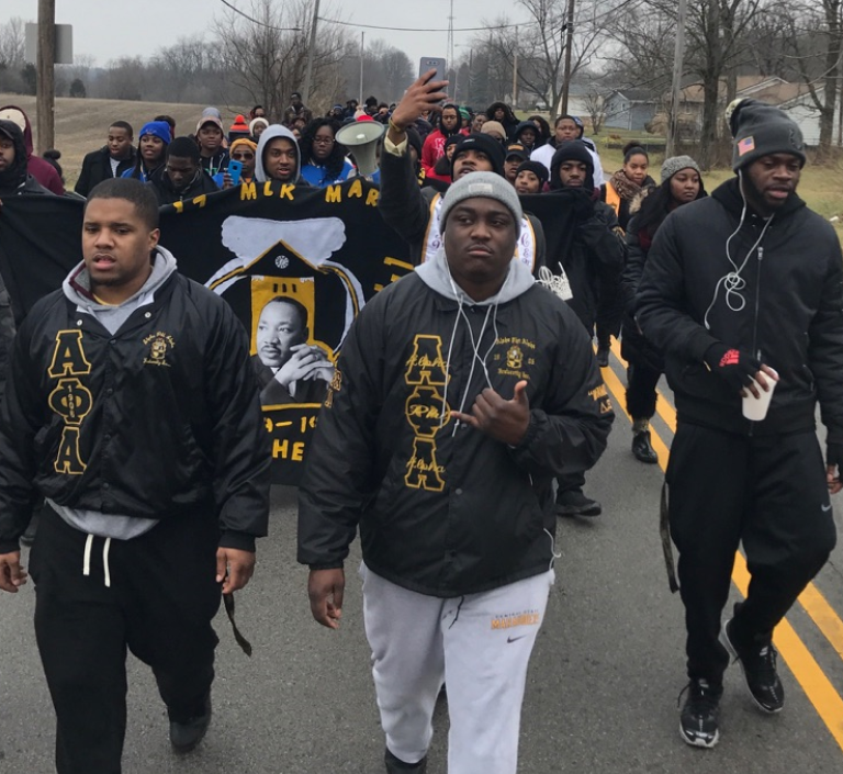 Central State Fraternity Holds March To Honor Legacy Of MLK