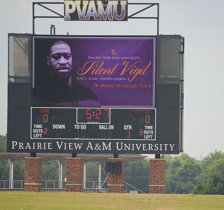 Prairie View A&M University Holds Silent Vigil In Honor Of George Floyd