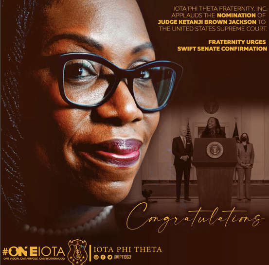Iota Phi Theta Applauds The Nomination Of Ketanji Brown Jackson To The United States Supreme Court