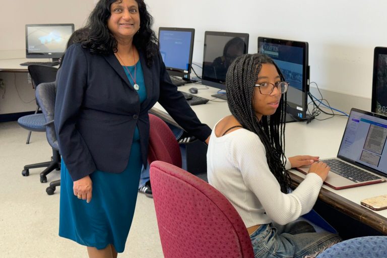 Professor Koppikar with design team member Camille Johnson.