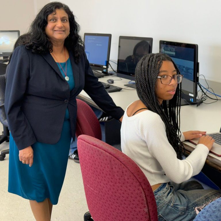 Professor Koppikar with design team member Camille Johnson.