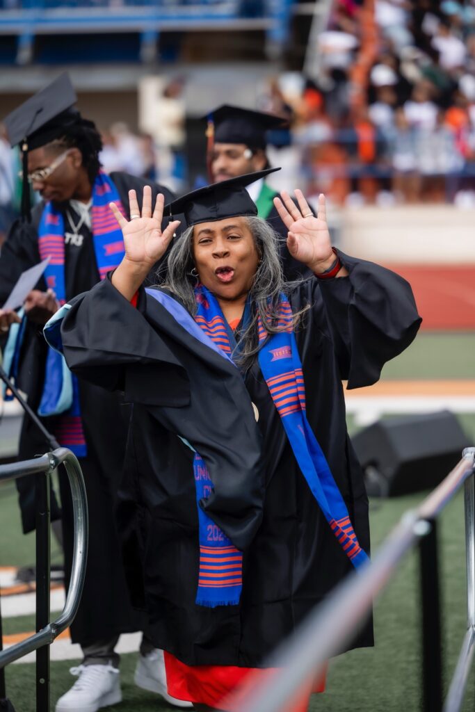 Cerita Barnett in her cap and gown