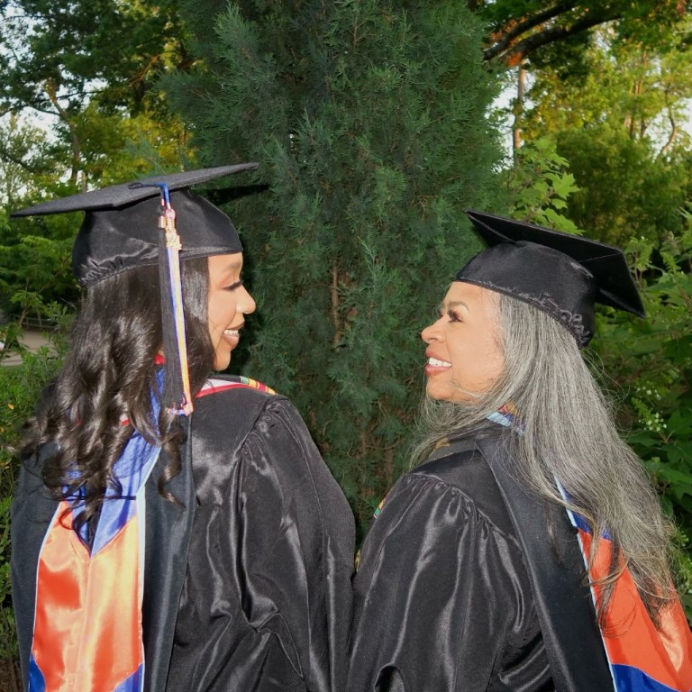 Alexis and Cerita in their cap and gowns