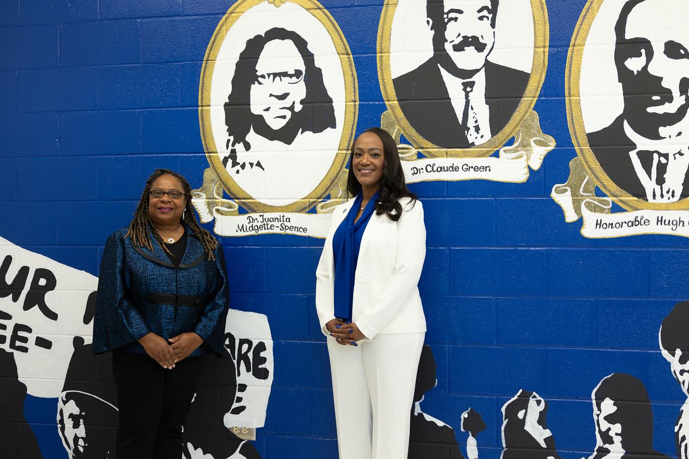 Juanita Midgette Spence and ECSU Interim Chancellor Catherine Edmonds