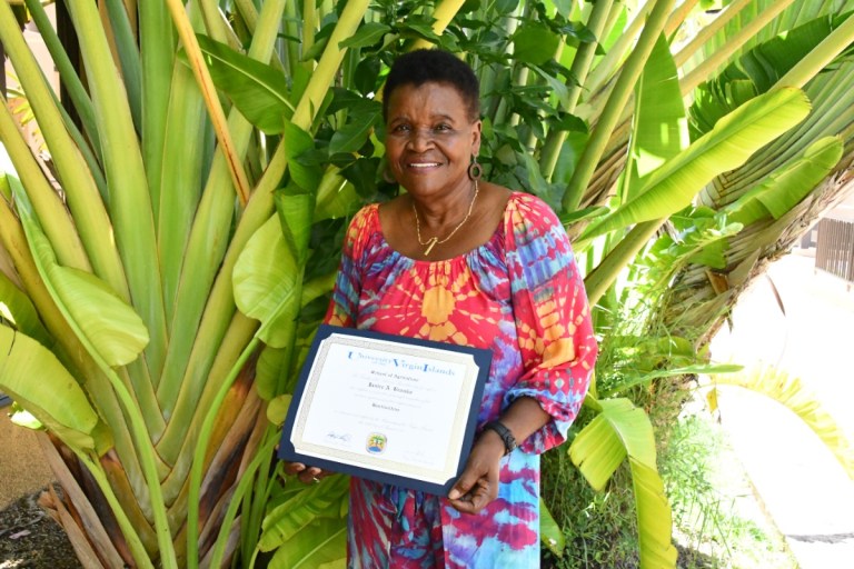 Janice Brooks with certificate