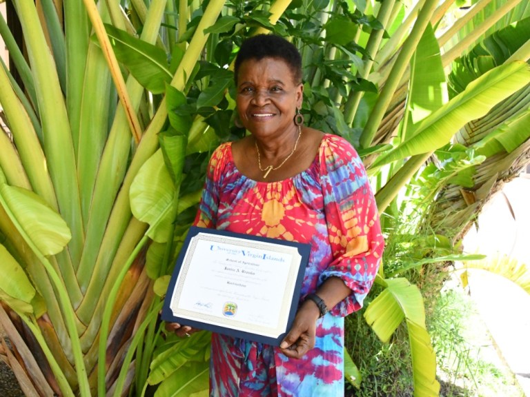 Janice Brooks with certificate