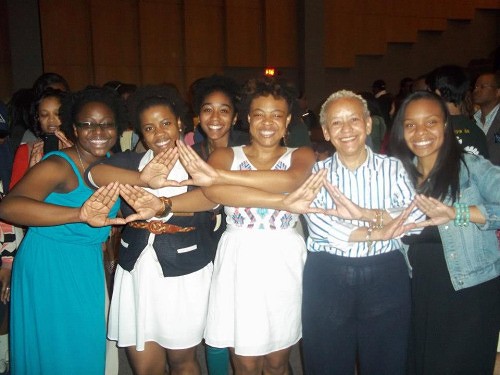 Nikki Giovanni with sorority sisters. 