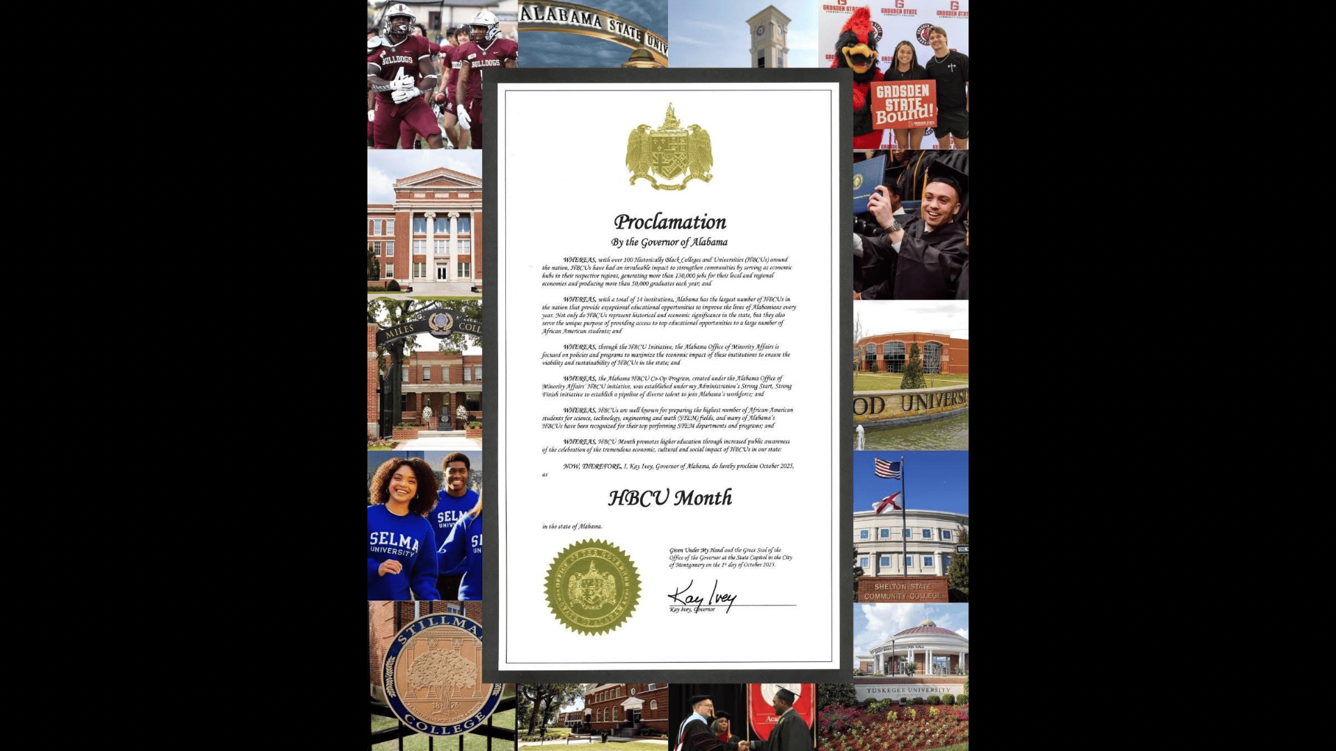 Alabama Governor Declares October as HBCU Month for the Fourth Year in ...
