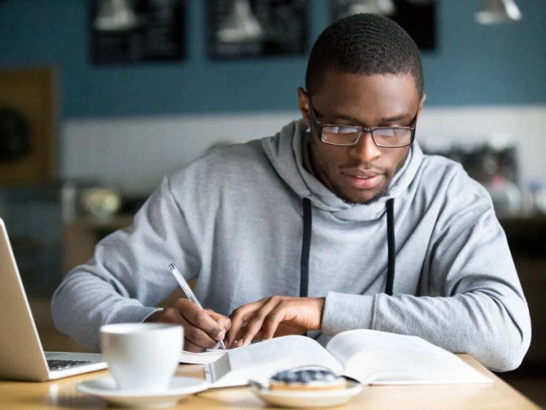 Black Student Studying
